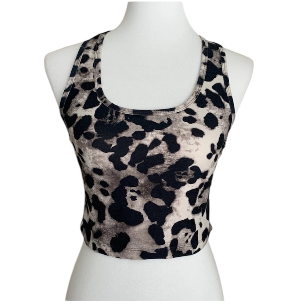 ❤️ EVOLUTION AND CREATION Women’s  Leopard Print Racerback Crop Tank Top Small